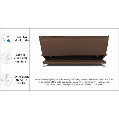 Adorn India Arden 4 Seater Sofa Cum Bed 4 x 6 (Brown) (3 Year Warranty)