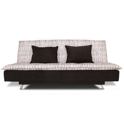 Adorn India Lancia 3 Seater Sofa Cum Bed Digitel Print (Grey & Black)