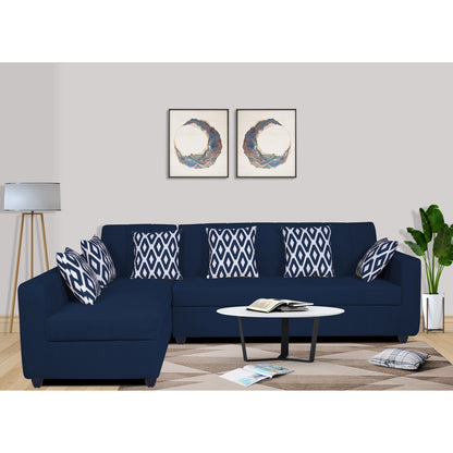 Adorn India Rio Highback L Shape 6 Seater corner Sofa Set (Left Side Handle)(Blue) (3 Year Warranty)