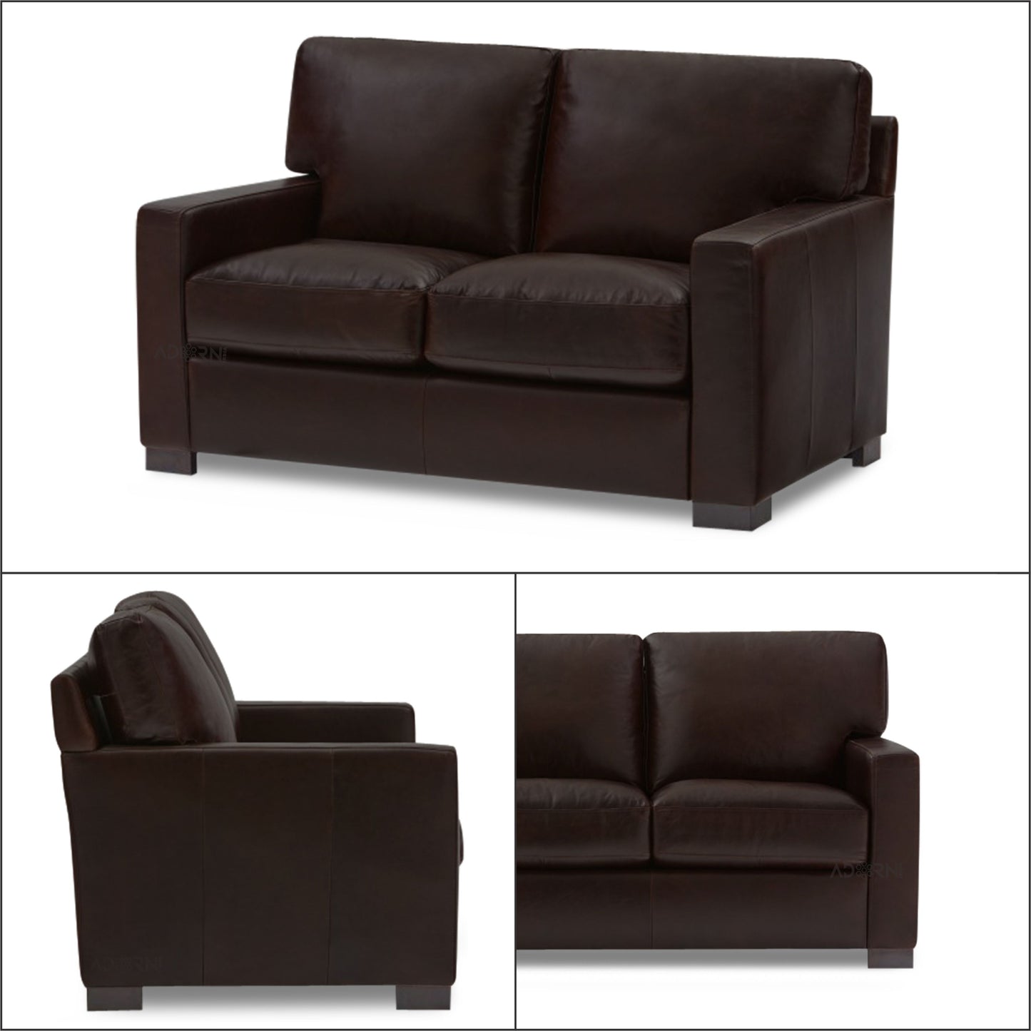 Adorn India Exclusive Rosina Leatherette 3+2 Sofa Set (Dark Brown)