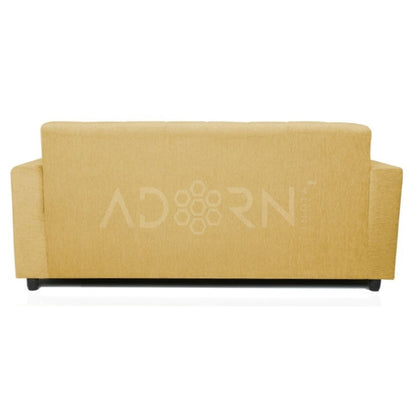Adorn India Aleena 3 Seater Sofa(Light Yellow)