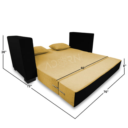 Adorn India Almond 3 Seater Sofa cumbed (Yellow & Black)