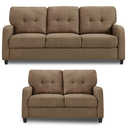 Adorn India Astor 3+2 5 Seater Sofa Set (Camel) (3 Year Warranty)