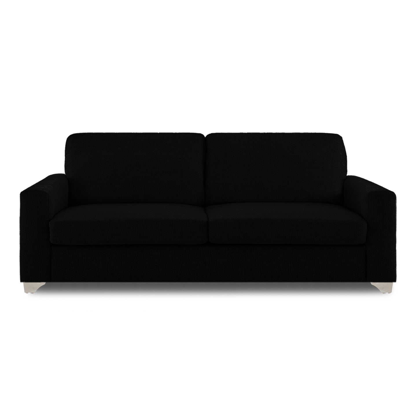 Adorn India Straight line 3 Seater Sofa(Black)