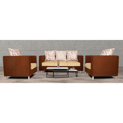 Adorn India Dexter Sofa Set 3-1-1 digitel Print (Brown & Beige)