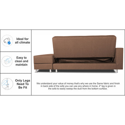 Adorn India Flora Sofa Cum bed (Camel)