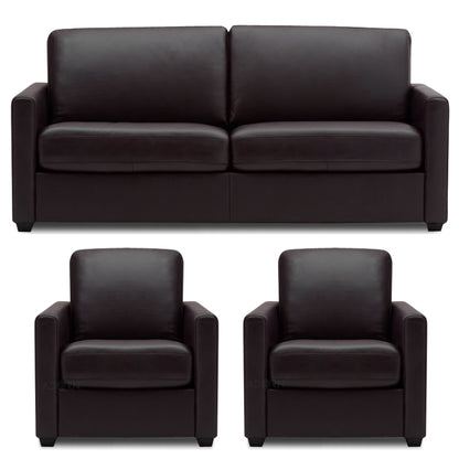 Adorn India Exclusive Flavio Leatherette 3-1-1 Sofa Set (Brown)