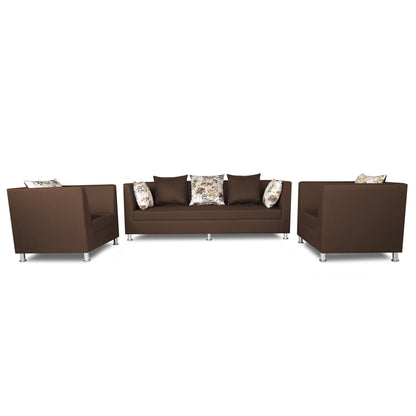 Adorn India Alica 3-1-1 5 Seater Sofa Set(Brown)