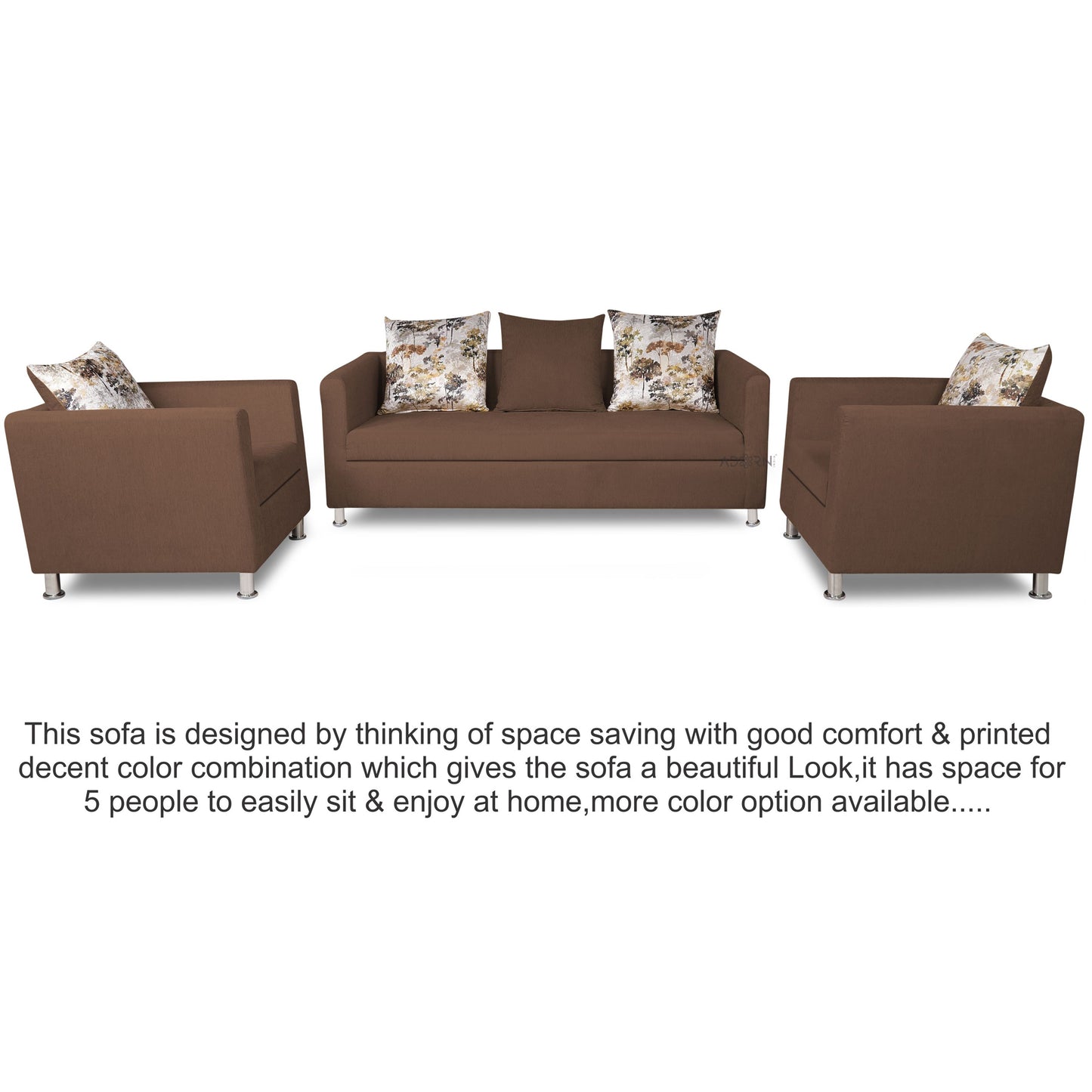 Adorn India Alita 3-1-1 Compact 5 Seater Sofa Set (Camel)