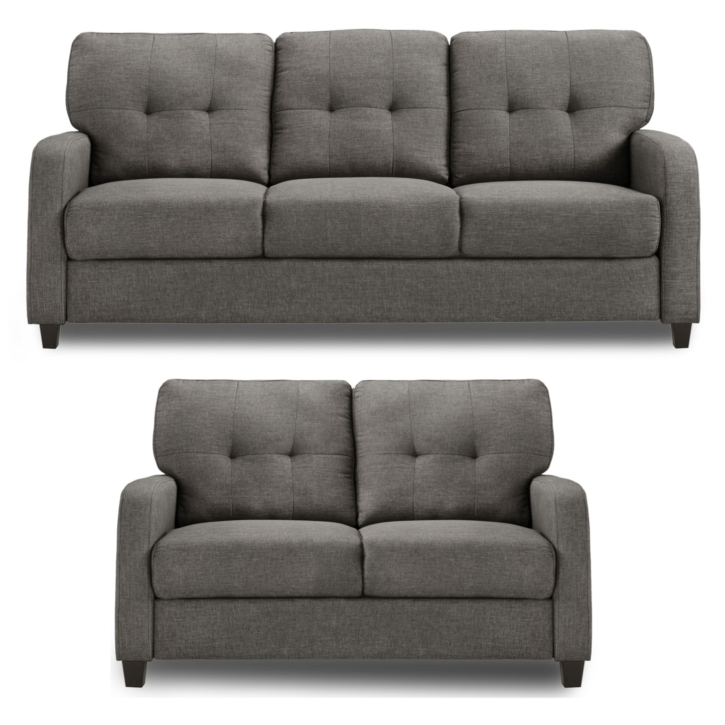 Adorn India Astor 3+2 5 Seater Sofa Set (Grey) (3 Year Warranty)