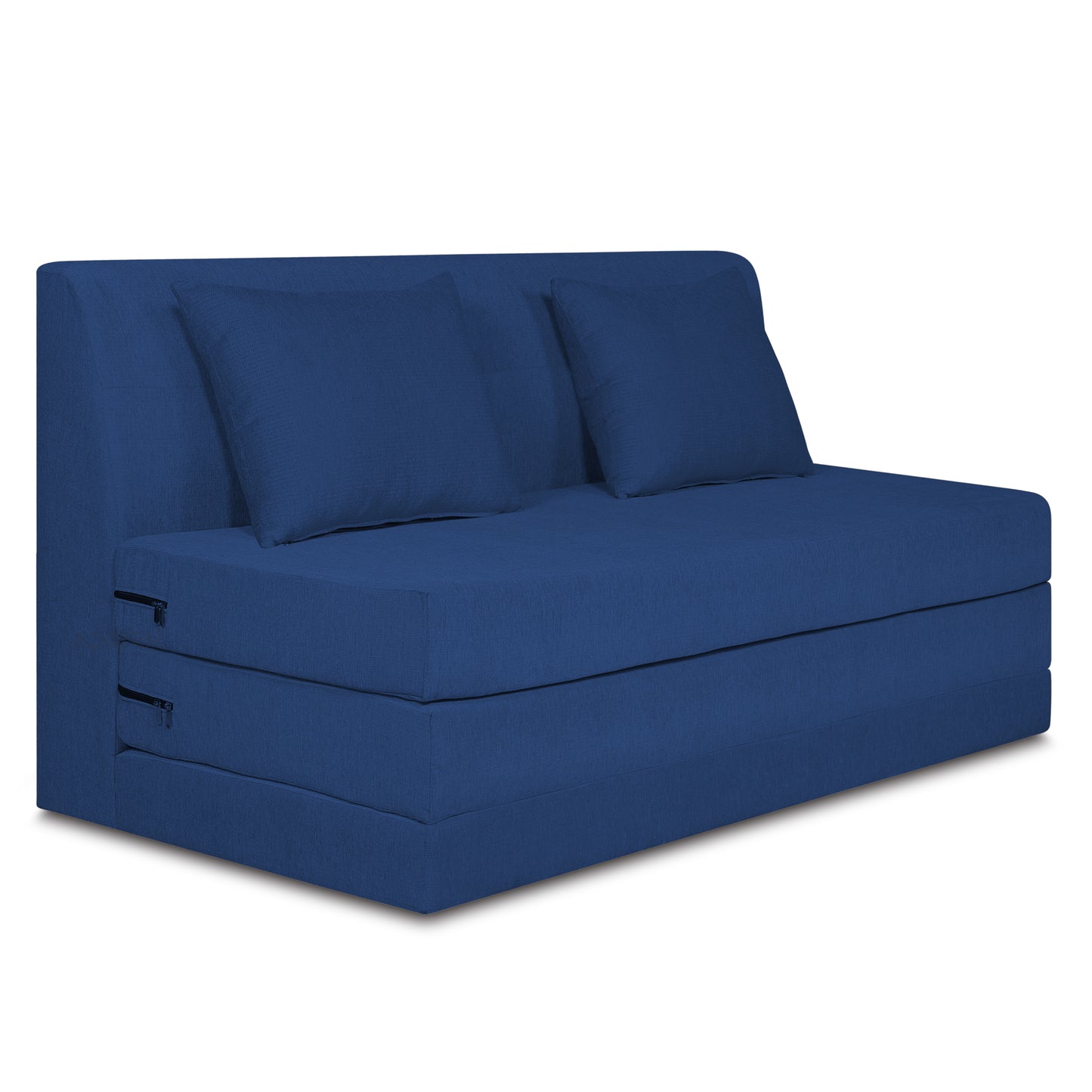 Adorn India Easy Highback Three Seater Sofa Cum Bed Decent 5' x 6' (Blue)