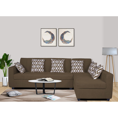 Adorn India Rio HighBack L Shape 6 Seater Sofa Set (Right Hand Side) (Camel) (3 Year Warranty)