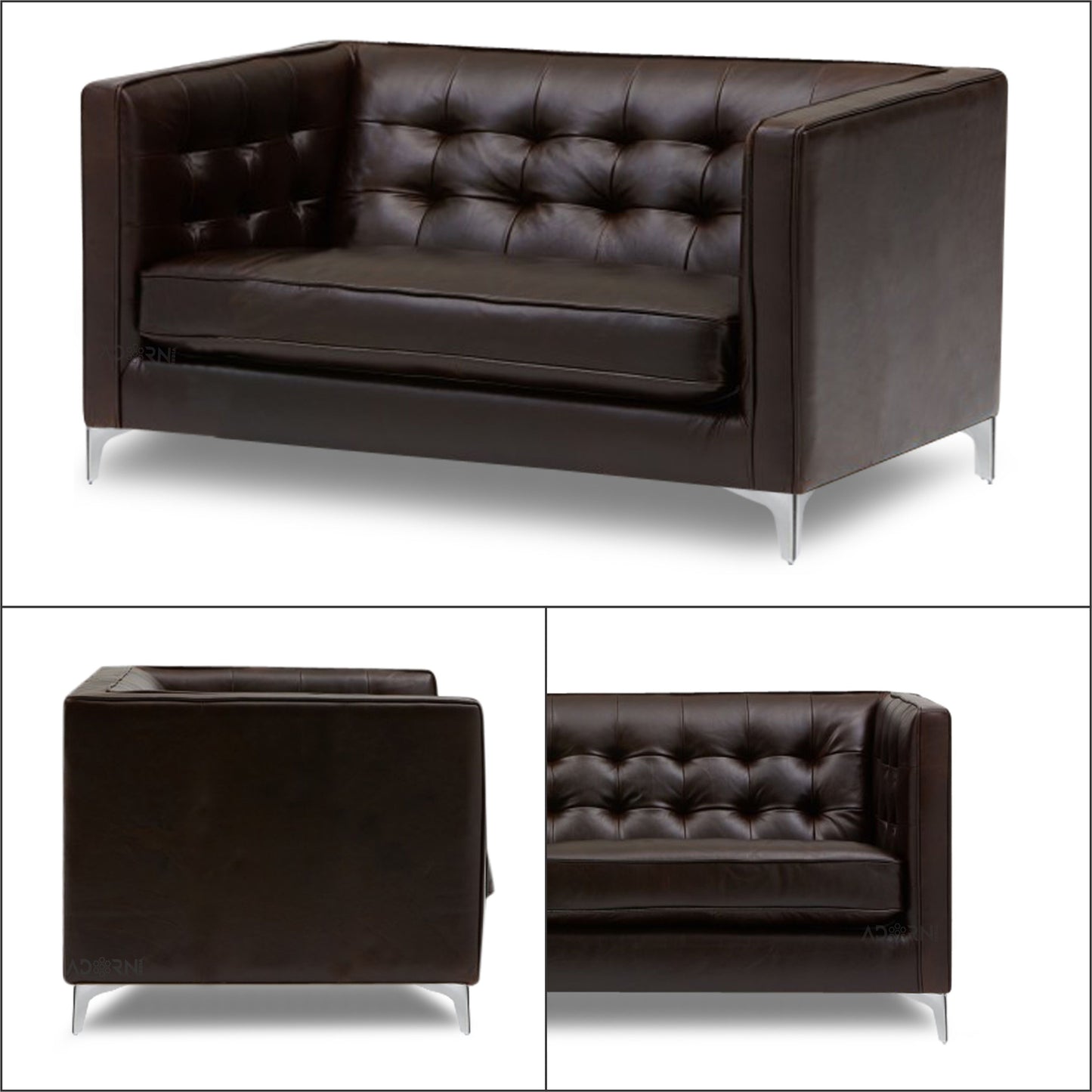 Adorn India Exclusive Cosmos Leatherette 3+2 Sofa Set (Brown)