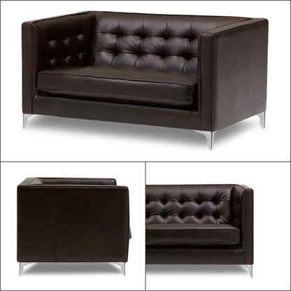 Adorn India Exclusive Cosmos Leatherette 3+2 Sofa Set (Brown)