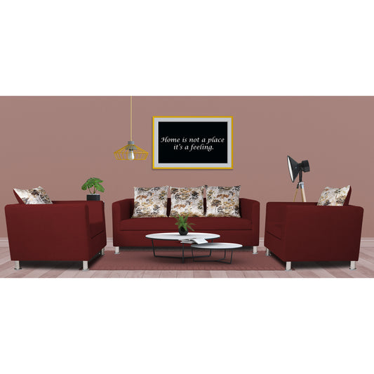 Adorn India Alita 3-1-1 Compact 5 Seater Sofa Set (Maroon)