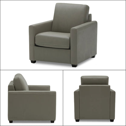 Adorn India Exclusive Flavio Leatherette 3-1-1 Sofa Set (Grey)