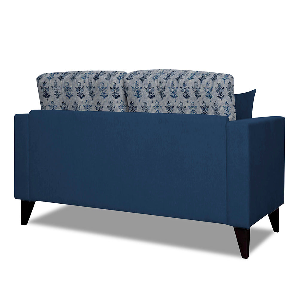 Adorn India Parker Leaf 2 Seater Sofa (Blue) Martin Plus (3 Year Warranty)