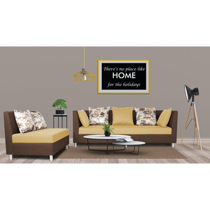 Adorn India Exclusive Two Tone Alica Modular Sofa Set (Wood & Fabric, Brown & Beige)