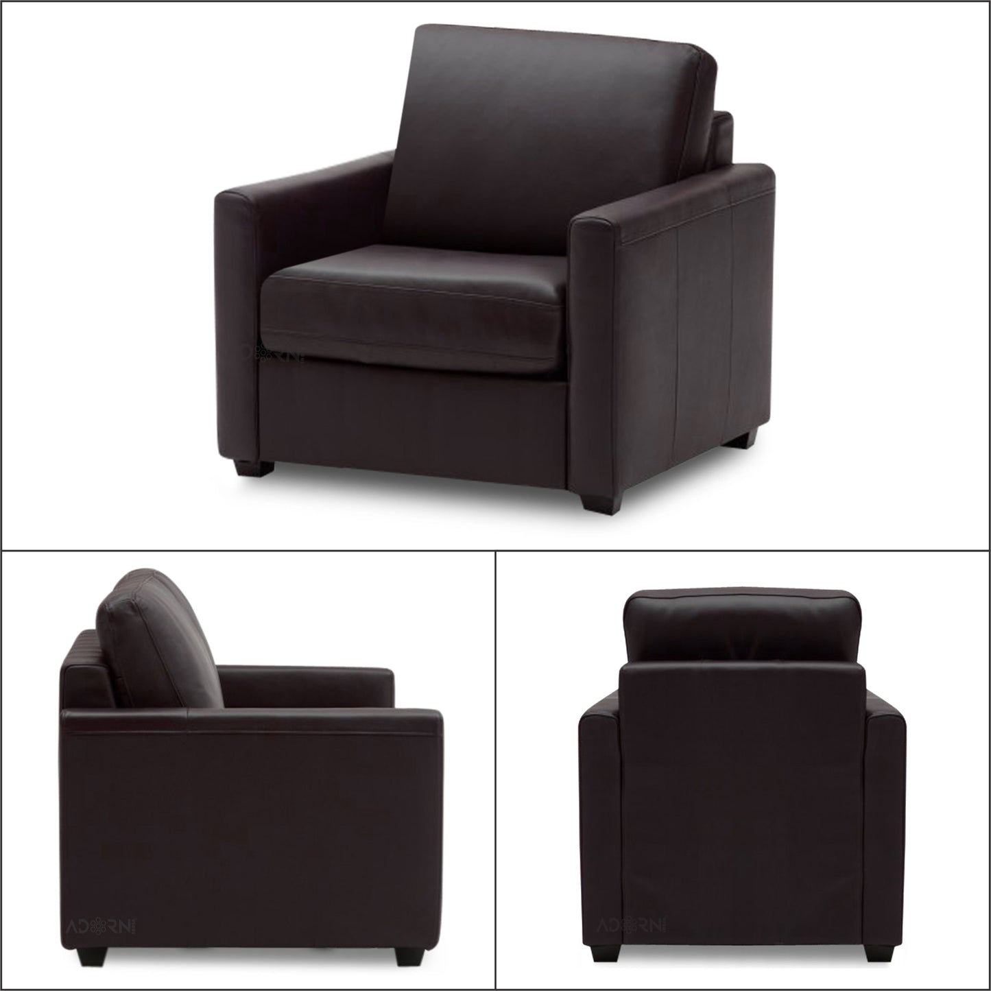 Adorn India Exclusive Flavio Leatherette 3-1-1 Sofa Set (Brown)