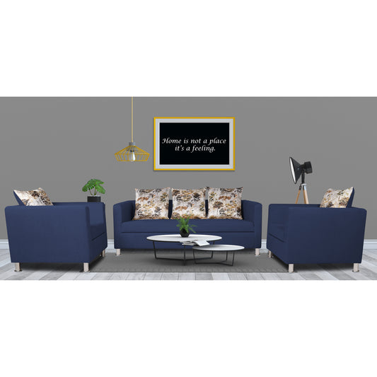 Adorn India Alita 3-1-1 Compact 5 Seater Sofa Set (Blue)
