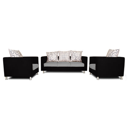 Adorn India Dexter Sofa Set 3-1-1 digitel Print (Grey & Black)