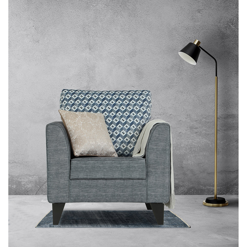 Adorn India Tornado Bricks 1 Seater Sofa (Grey)