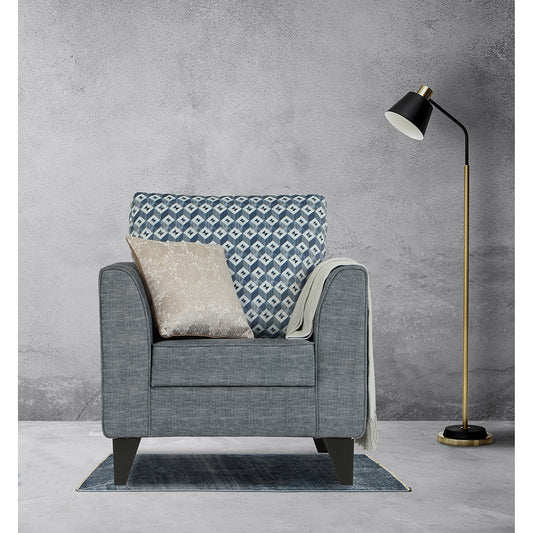 Adorn India Tornado Bricks 1 Seater Sofa (Grey)
