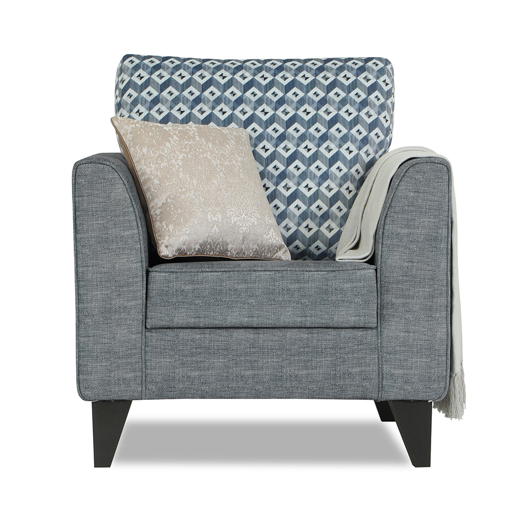 Adorn India Tornado Bricks 1 Seater Sofa (Grey)
