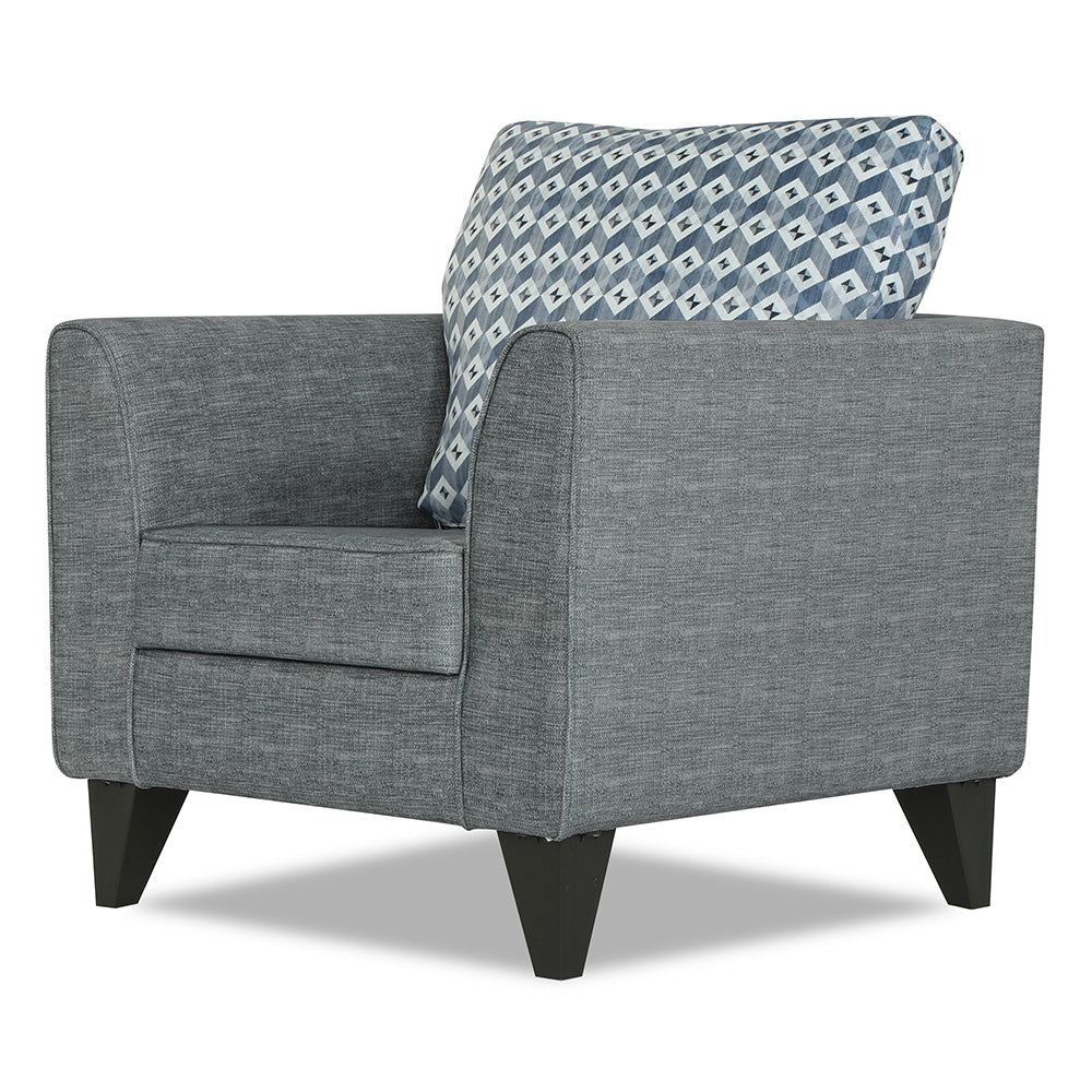 Adorn India Tornado Bricks 1 Seater Sofa (Grey)