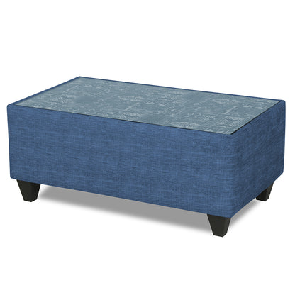 Adorn India Sheldon Crafty 3+2 5 Seater Sofa Set with Centre Table (Blue)