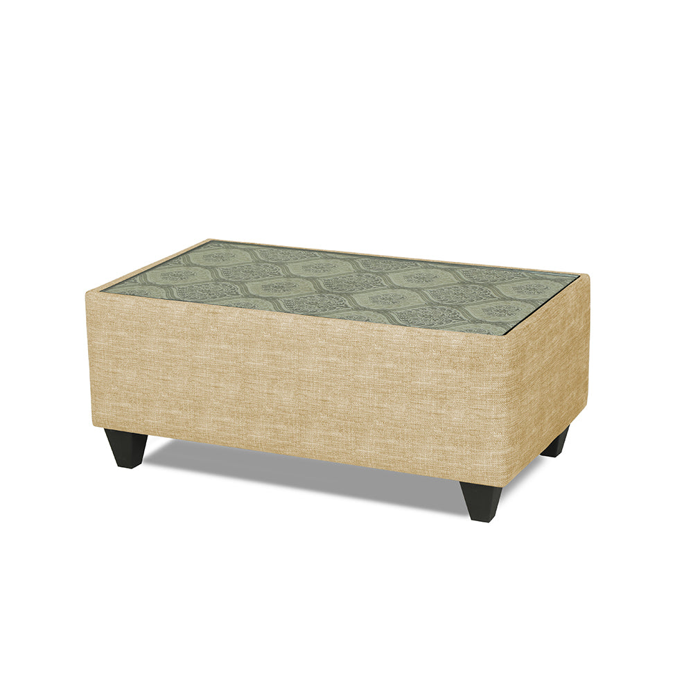 Adorn India Cortina Damask (3 Years Warranty) 3+2 5 Seater Sofa Set with Centre Table (Beige)